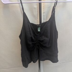 Wild Fable Black Ruched Crop Top